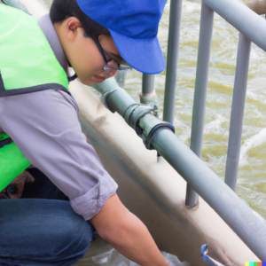 A wastewater treatment technician