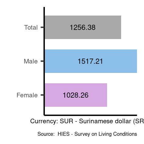 Average salaries for elementary occupations in Suriname